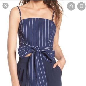 NWT blue stripe WAYF wrap top